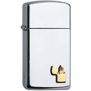 Zippo slim chrome polished emblem inclusief graveren